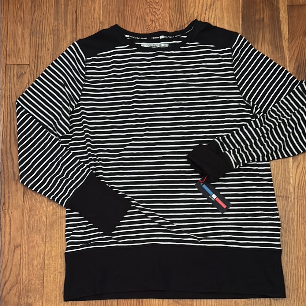 Tommy Hilfiger Black and White Crewneck top NWT